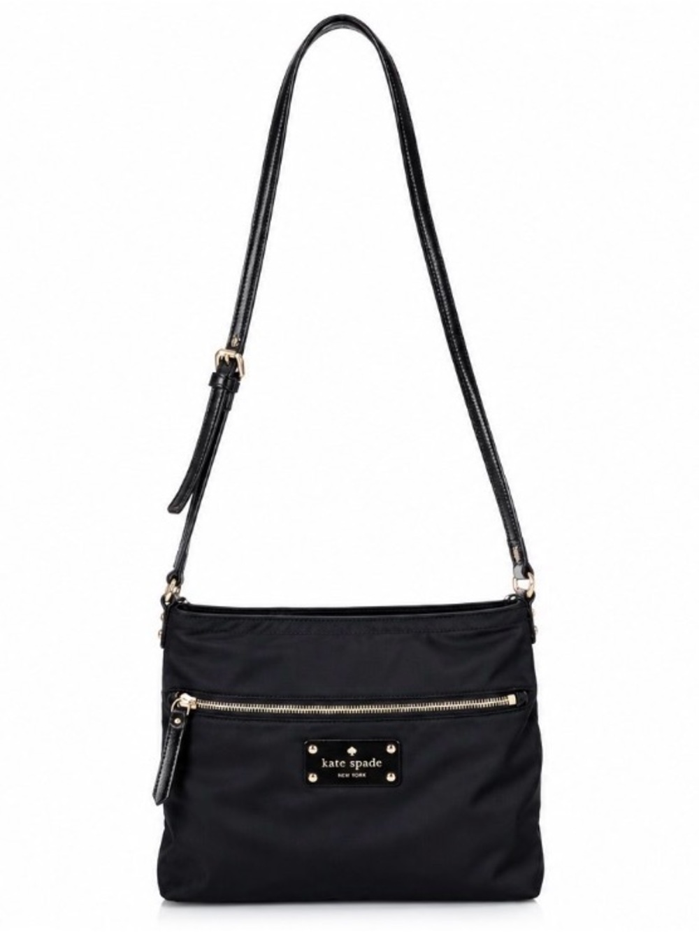 kate spade Black Nylon Crossbody with Gold Hardware